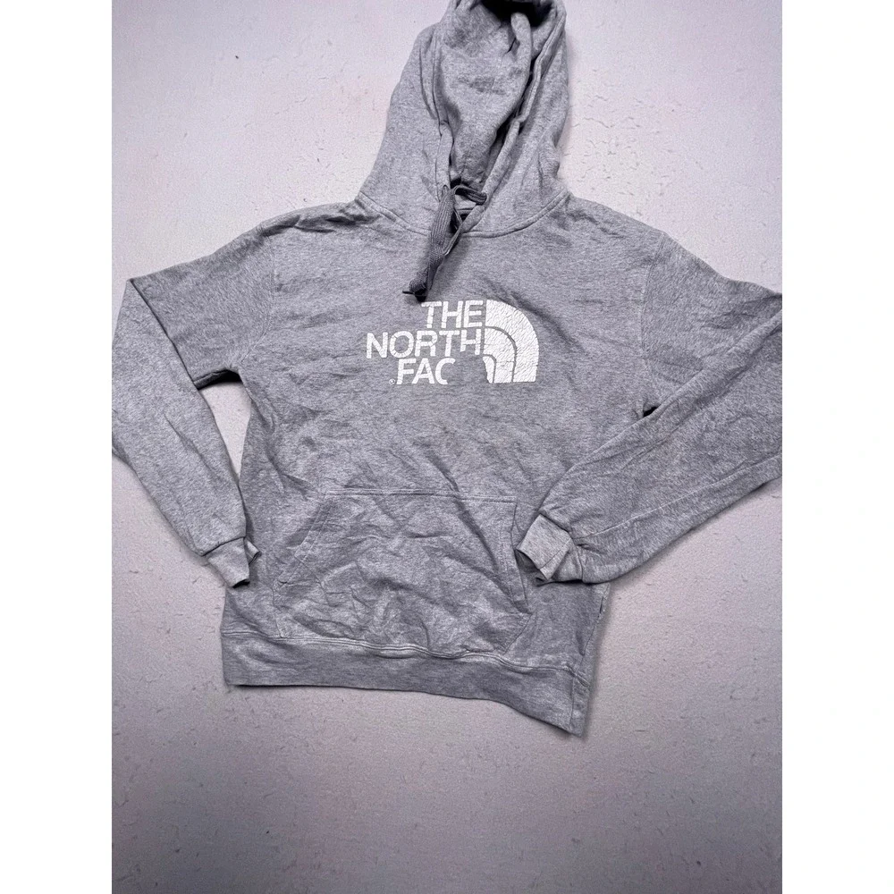 The North Face Hoodie Cotton Blend Heather Gray Medium Mens